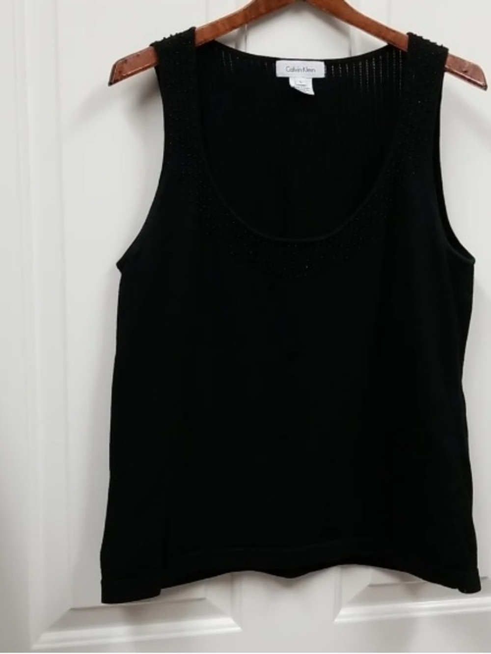 Calvin Klein black beaded tank
